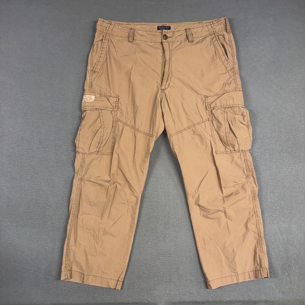 Polo Jeans Ralph Lauren Pants Mens 40x30 (Fits 40x28) Brown Cargo Straight VTG